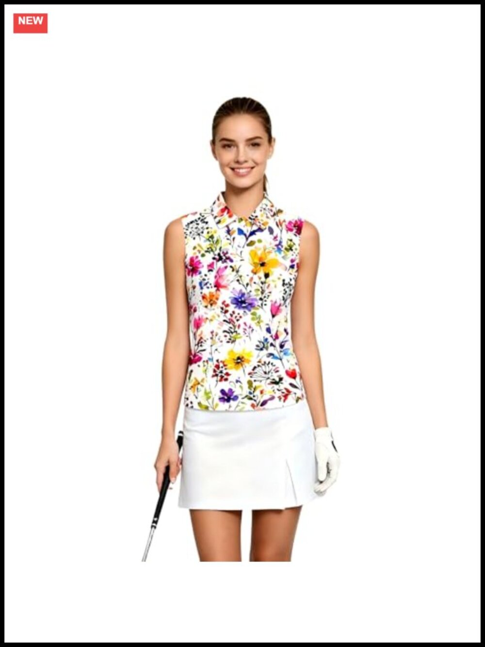 Sleeveless Golf Polo Shirt Women Athletic Tennis Tank Top Quick Dry Moisture